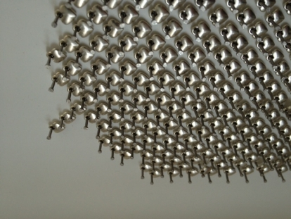 MAK SWIM DETAIL - 2013 MAK SWIM DETAIL - 2013 metal hearts and stainless steel nails on white lacquered board - 40” x 40” - US$5300